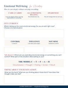 Emotional Wellbeing for Educators
